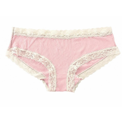 Rib Modal Cheeky with Contrast Lace, XS-2X