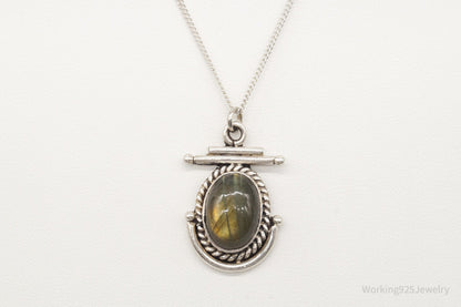 Vintage Labradorite Sterling Silver Necklace