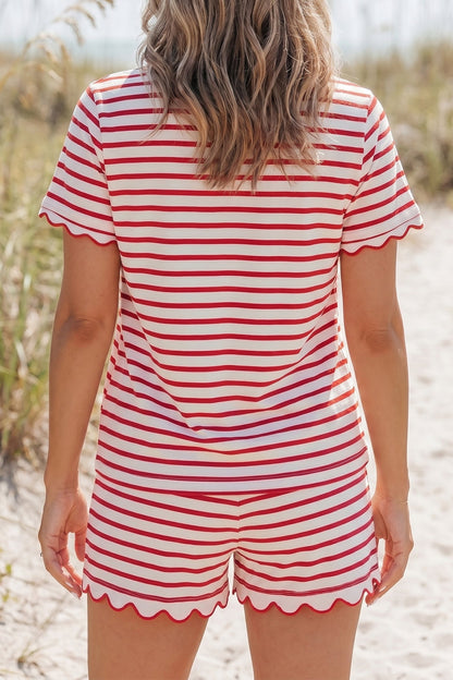 Estrella Scallop Trim Casual Top Set