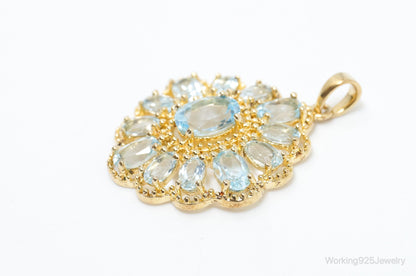 Designer Ross Simons Blue Topaz Gold Over Sterling Silver Pendant
