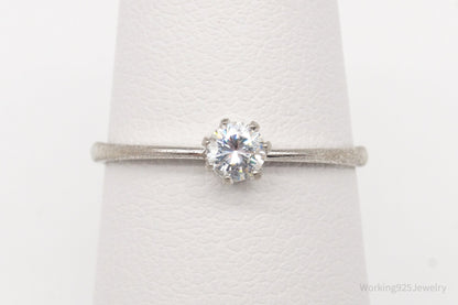 Vintage Cubic Zirconia Sterling Silver Ring - Size 6.75