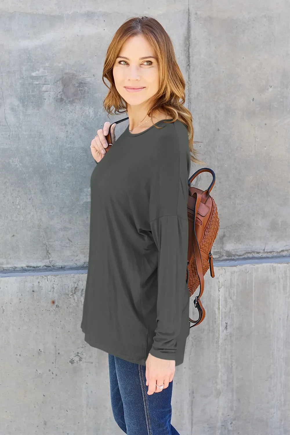 Basic Bae Full Size Relaxed Long Sleeve Tee