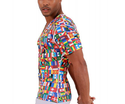 Insta Slim I.S.Pro USA Big & Tall Flags Activewear Short Sleeve V-Neck - 5VAT001BT