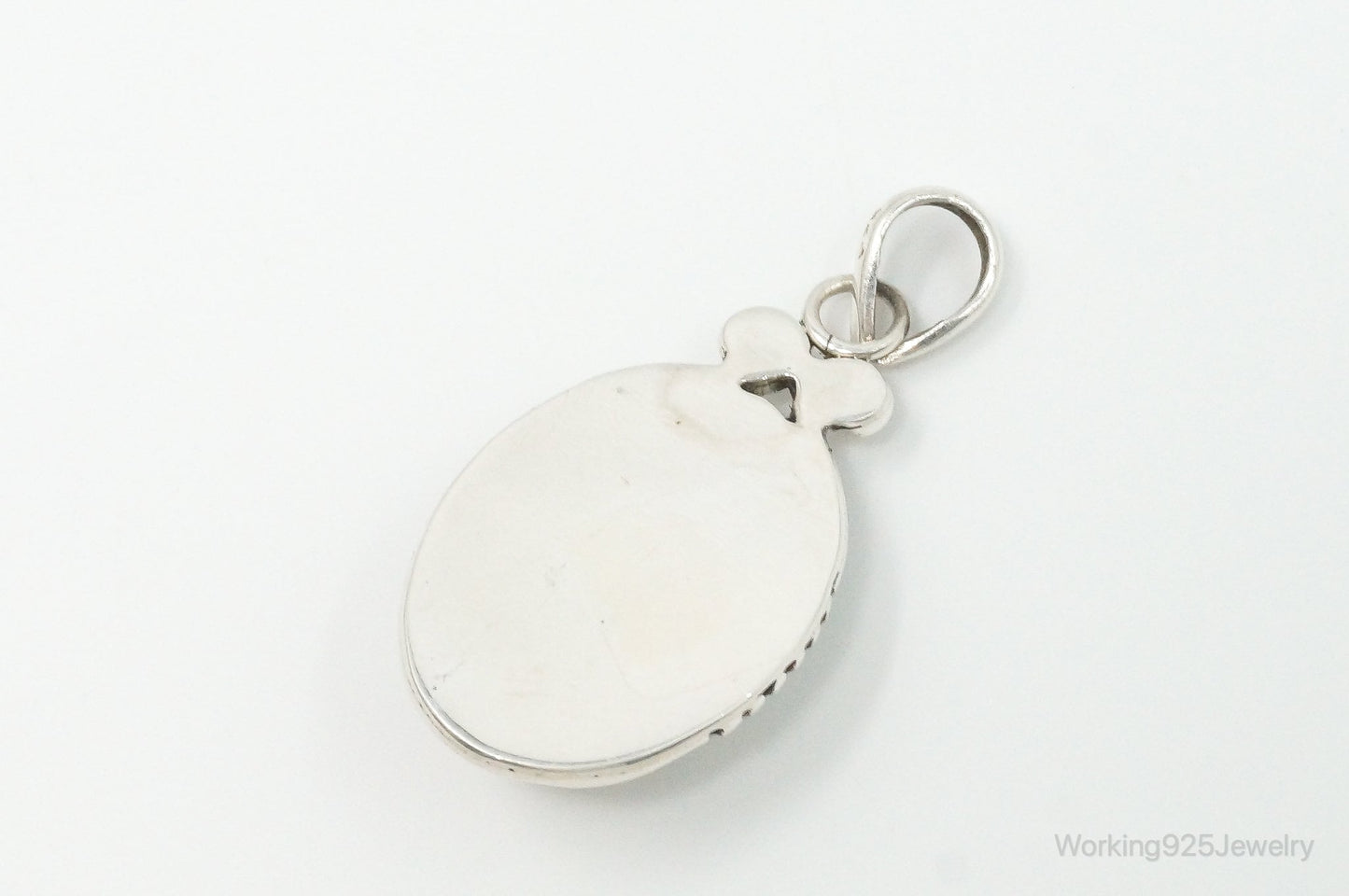Large Vintage Pearl Sterling Silver Pendant