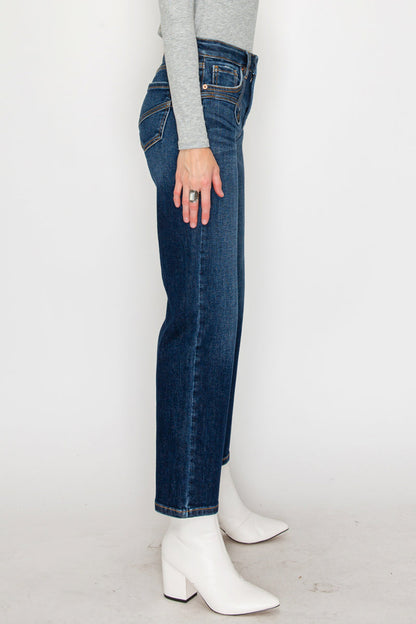 Plus Tummy Control Western High Rise Straight Leg Jeans