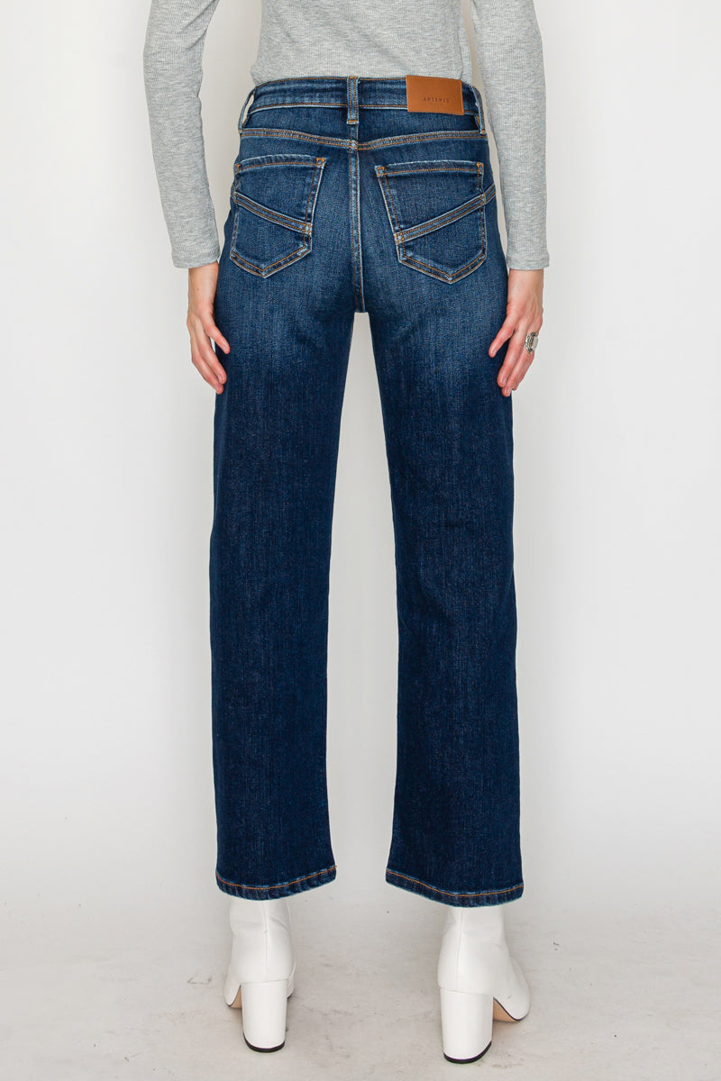 Plus Tummy Control Western High Rise Straight Leg Jeans