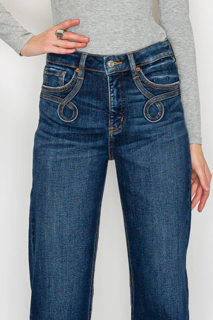Plus Tummy Control Western High Rise Straight Leg Jeans