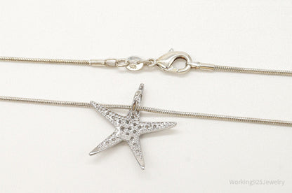 Cubic Zirconia Starfish Sterling Silver Necklace