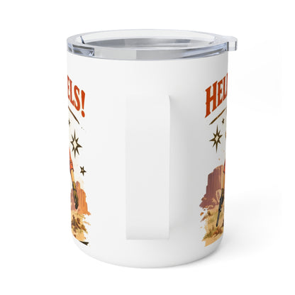 Hell in Heels! Western Cowgirl Insulated Coffee Mug - 10oz Travel Tumbler