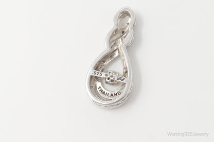 Vintage Diamond Sterling Silver Necklace Pendant