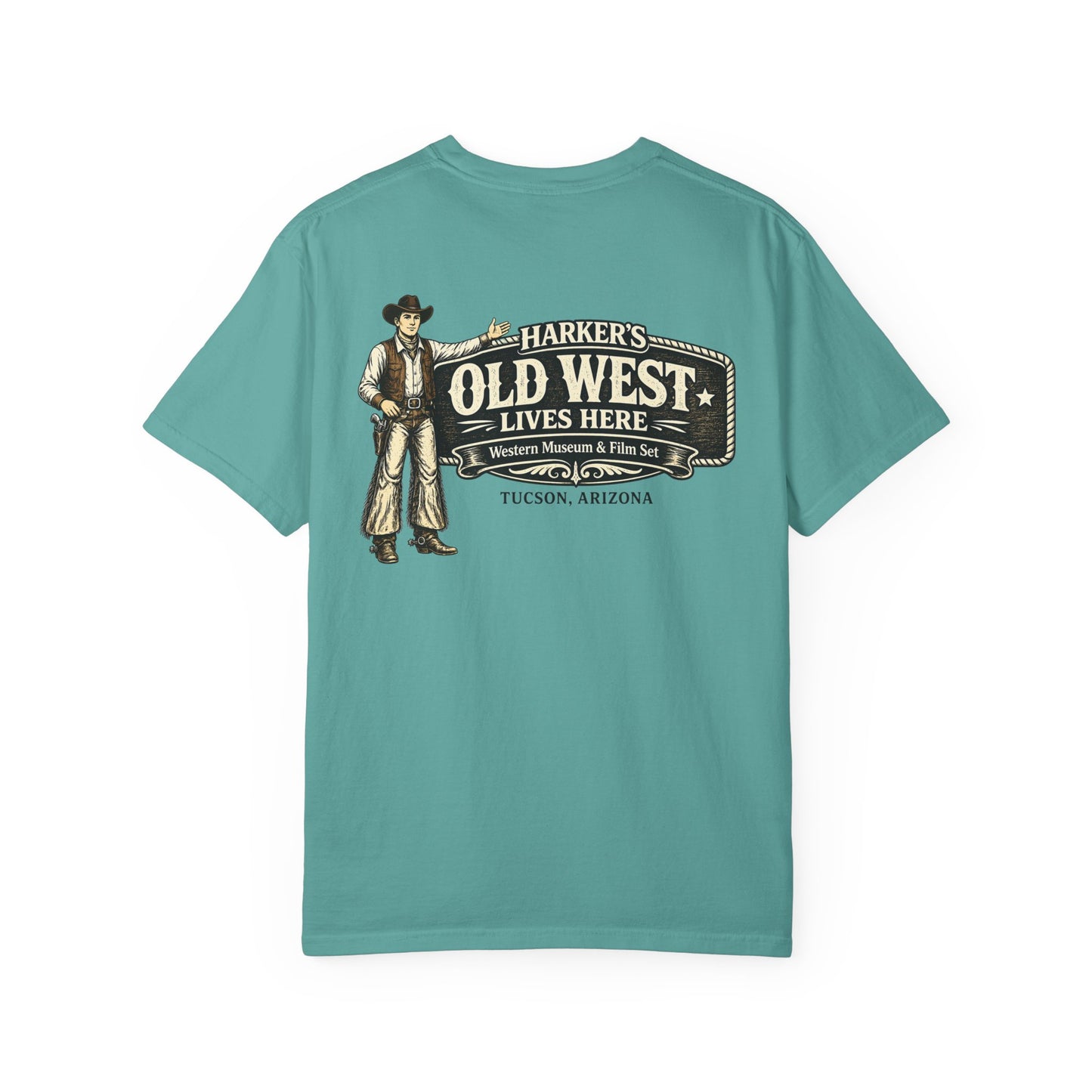 Harker's Old West Lives Here Unisex T-Shirt — Harker’s Tucson Vintage Western Tee