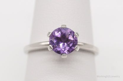 Vintage Amethyst Sterling Silver Ring - Size 8