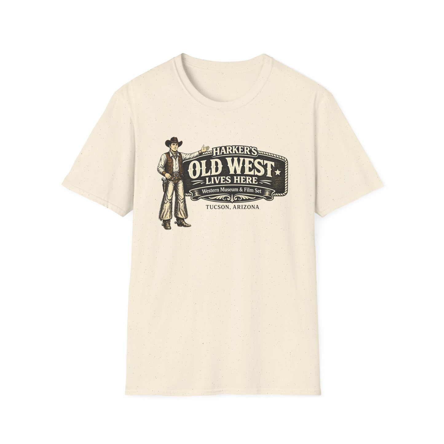 HARKER'S Old West Lives Here T-Shirt — Vintage Cowboy Tucson Graphic Tee