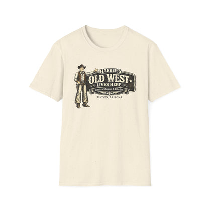HARKER'S Old West Lives Here T-Shirt — Vintage Cowboy Tucson Graphic Tee