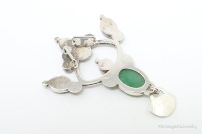 Large Vintage Native American Multi Gem Sterling Silver Pendant