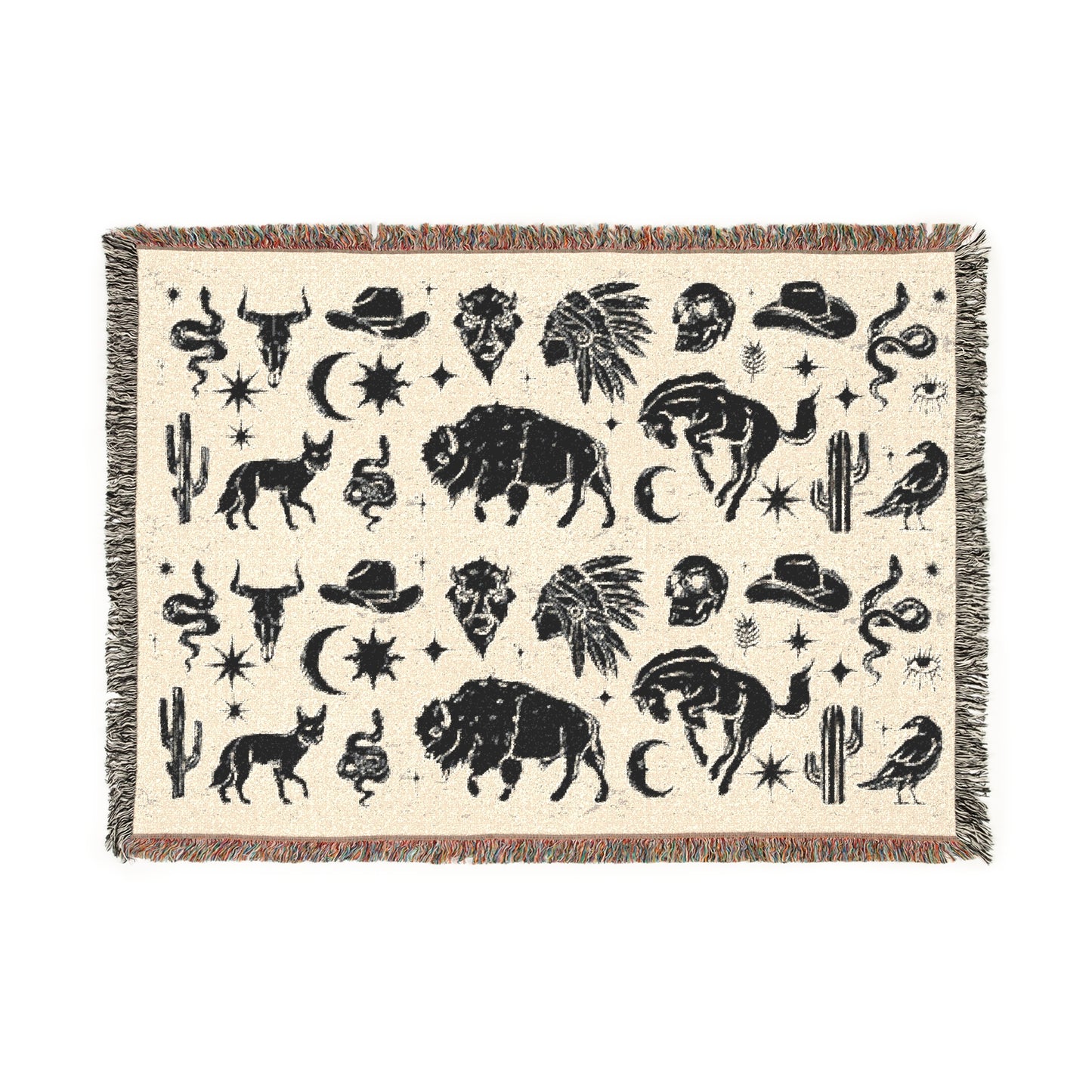 Southwestern Woven Blanket, Cozy Southwestern Decor, Rustic Home Accent, Gift for Nature Lovers, Bohemian Throw Blanket