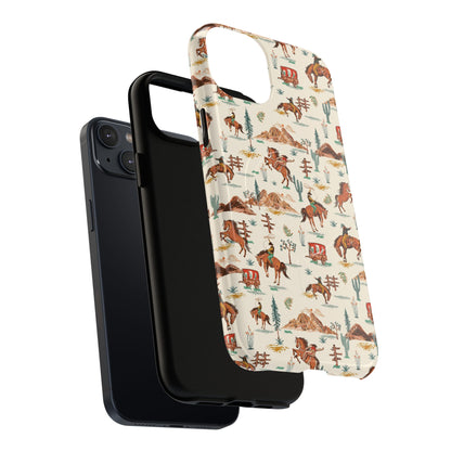 Western Cowboy Pattern Tough Magnetic Phone Case