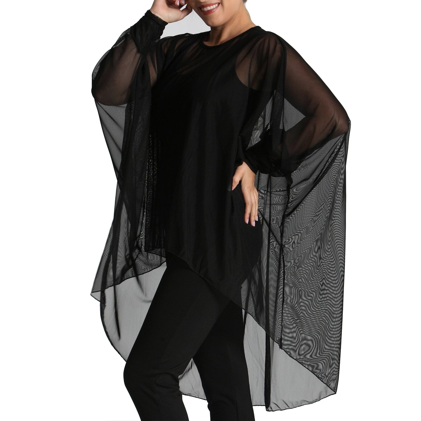 InstantFigure Instawrap Shahl Sheer Mesh Coverup Top 33COCT