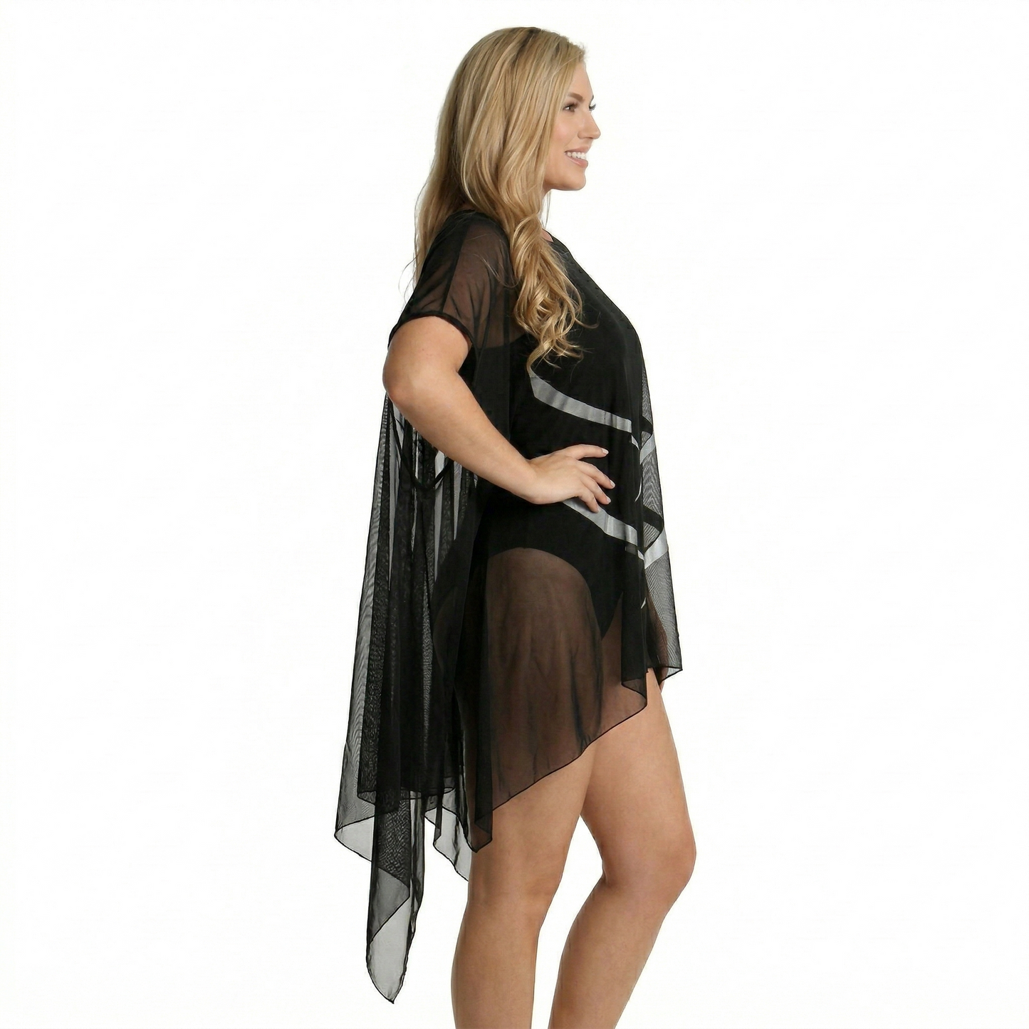 InstantFigure InstaWrap Shahl Sheer Mesh Short Coverup 33COMT