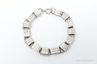 Vintage Designer Napier Modern Large Links Sterling Silver Bracelet
