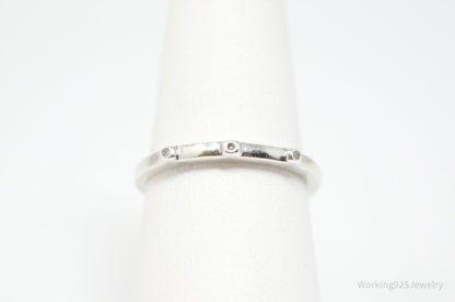 Vintage Designer Heng Ngai Diamond Sterling Silver Ring - Size 6.75