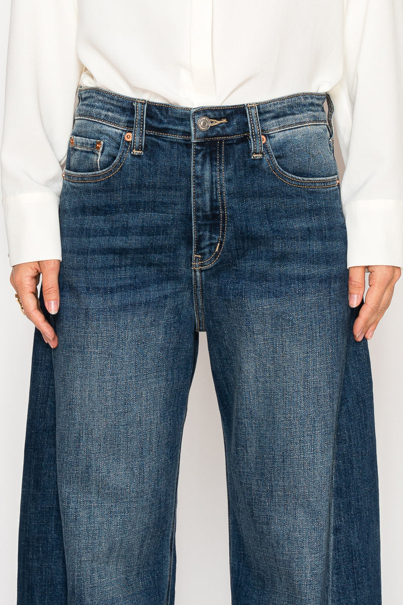 MARGAUX RELAXED TAPERED DARK WASH BARREL JEANS