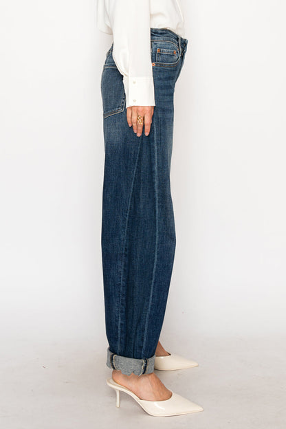MARGAUX RELAXED TAPERED DARK WASH BARREL JEANS