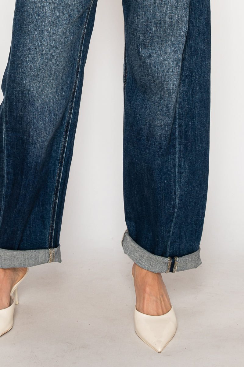 MARGAUX RELAXED TAPERED DARK WASH BARREL JEANS