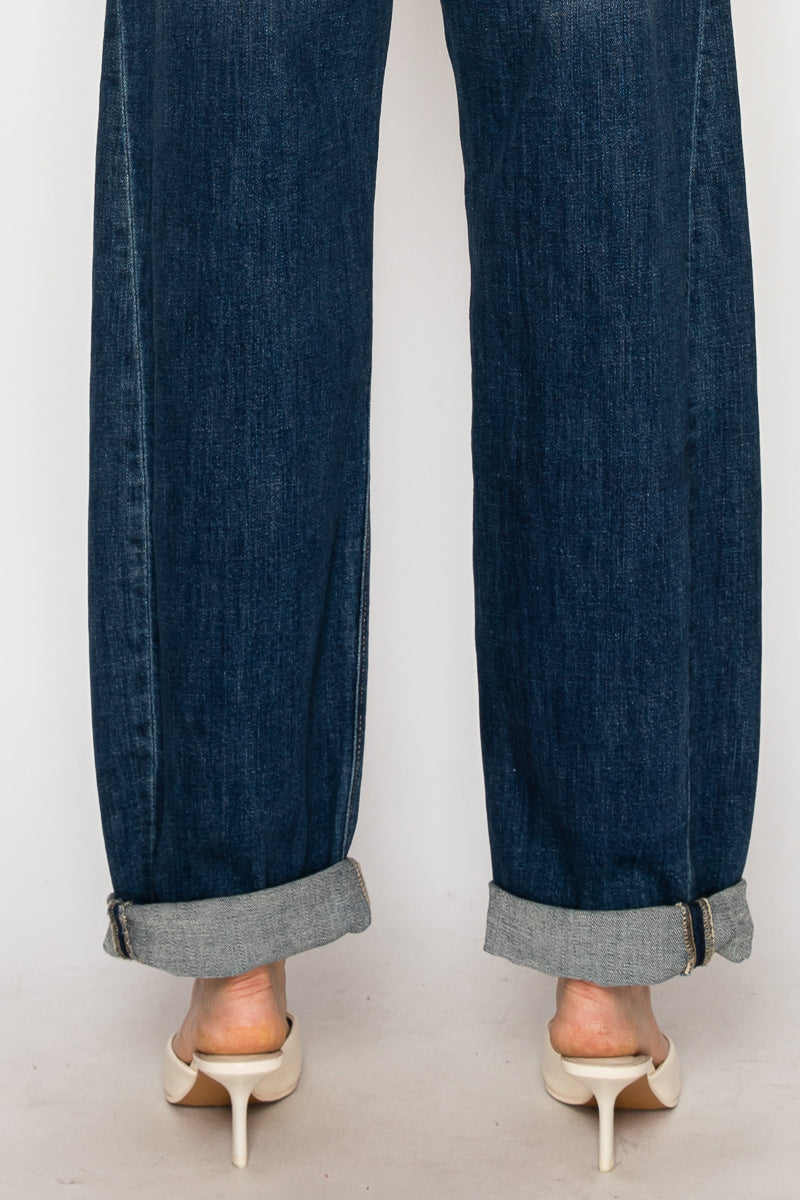 MARGAUX RELAXED TAPERED DARK WASH BARREL JEANS