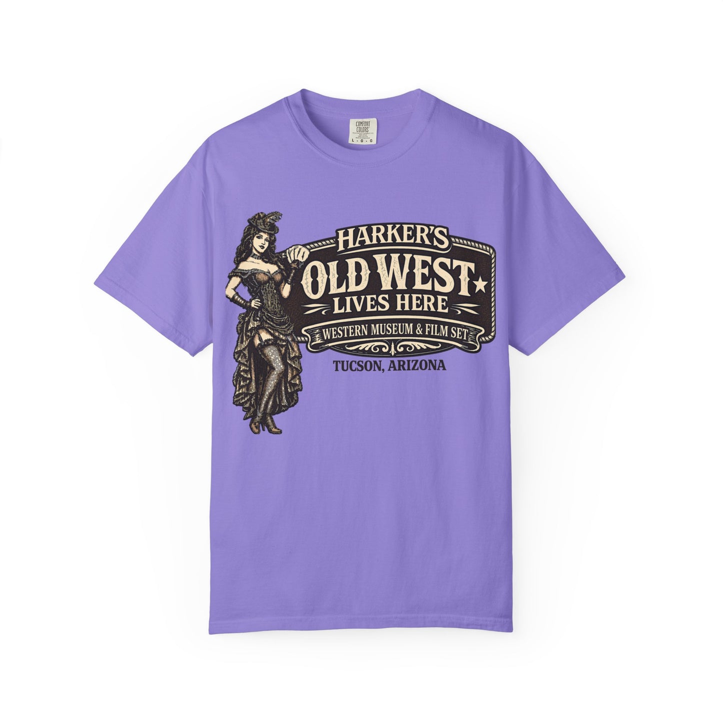 Harker's Old West Saloon T-Shirt —  Old West Lives Here” Vintage Tee