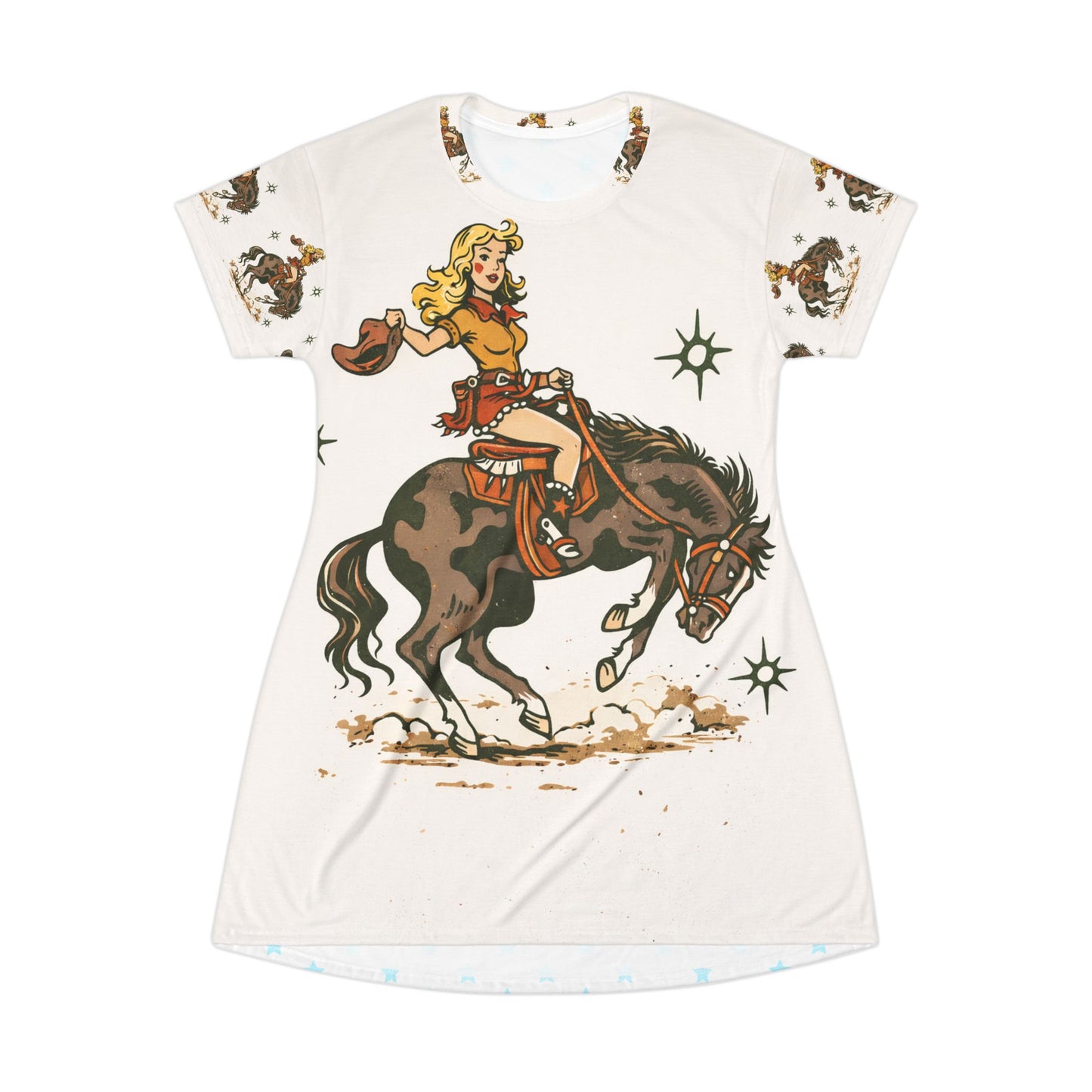 Rodeo & Blue Star Print T-Shirt Dress
