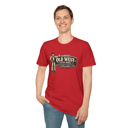 Harker's Old West T-Shirt – “Harker’s Old West Lives Here” Vintage Western Tee