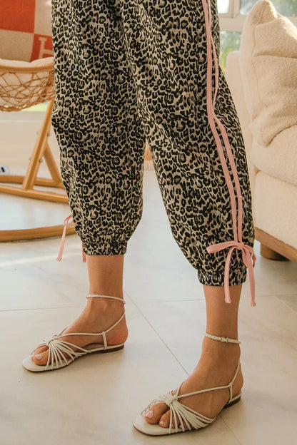 BiBi Leopard Prtins With Side Line Details Drawstrings