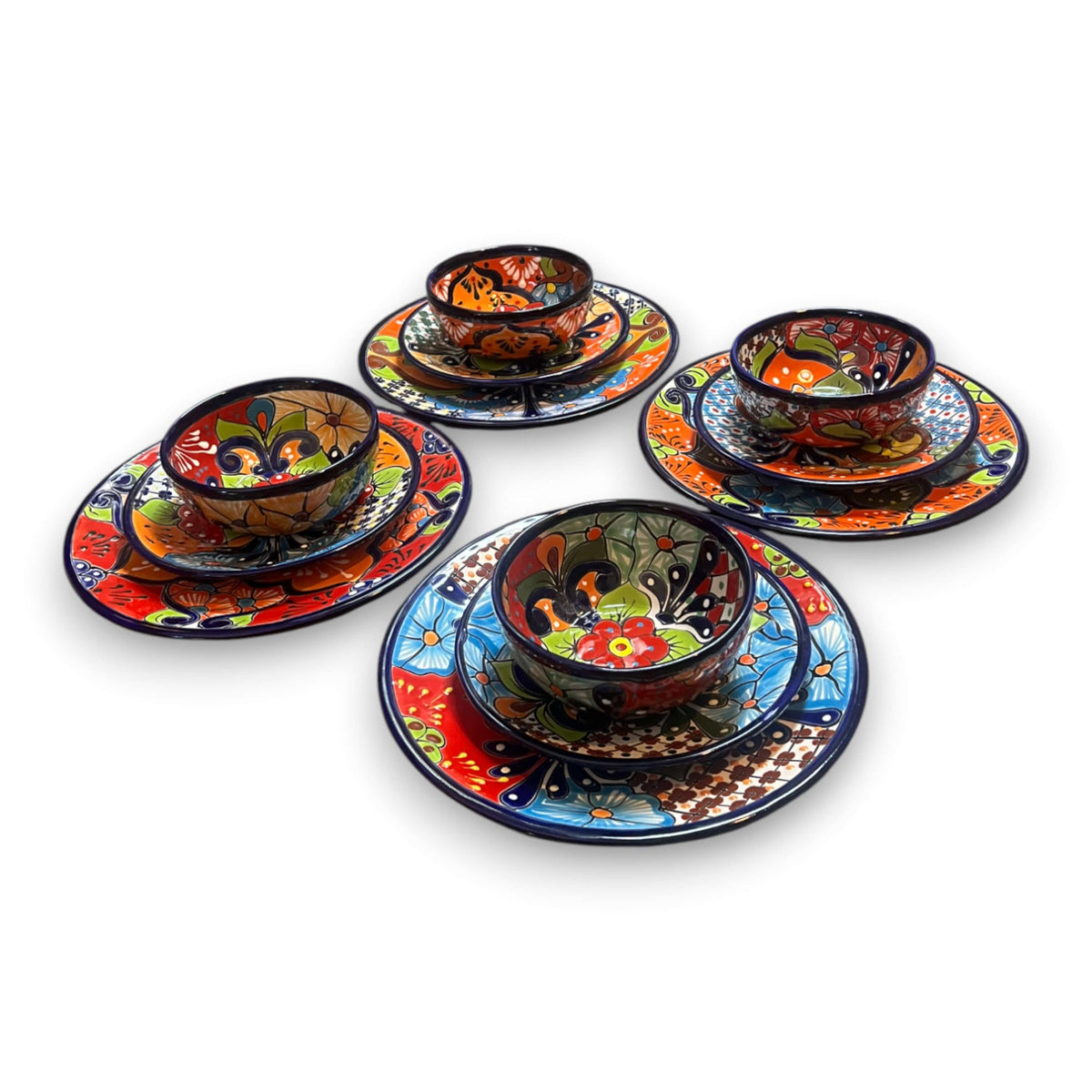 36-Piece Talavera Dinnerware Set | Handmade Mexican Plates & Bowls