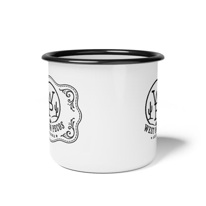Enamel Camp Cup — West on Pecos Arizona Vintage Logo Camping Mug