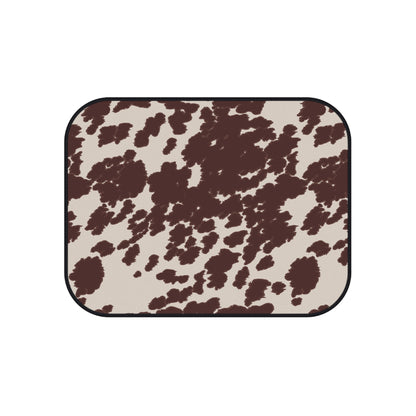 Brown Cow Print Car Mats - Set of 4
