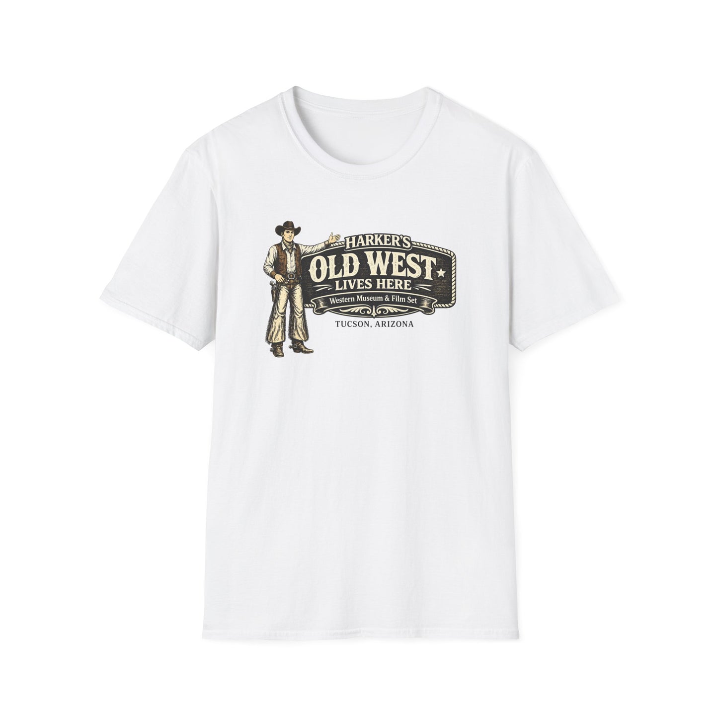 Harker's Old West T-Shirt – “Harker’s Old West Lives Here” Vintage Western Tee