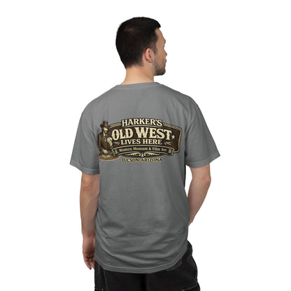 Harker's Gambler Unisex T-Shirt — “Harker’s Old West Lives Here” Vintage Western Tee