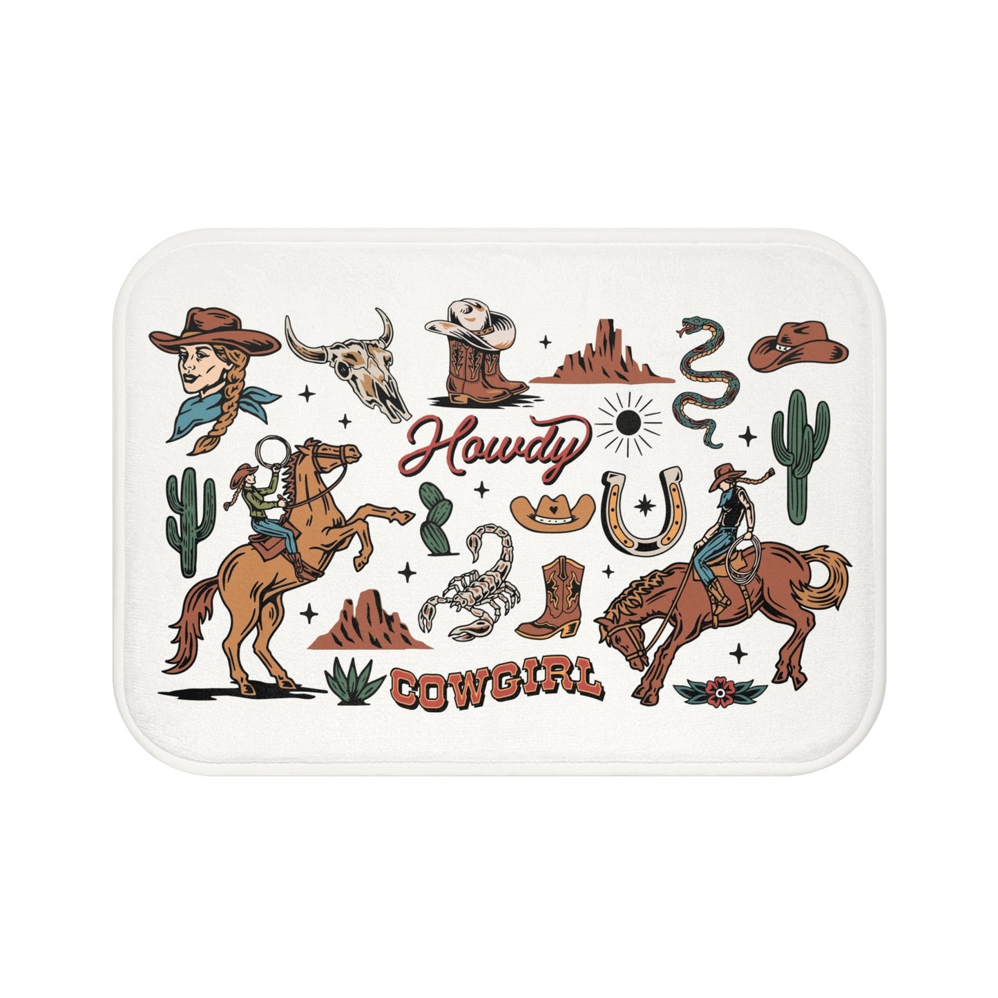 Howdy Cowgirl Bath Mat - Western  Decor