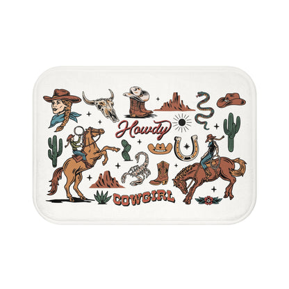 Howdy Cowgirl Bath Mat - Western  Decor