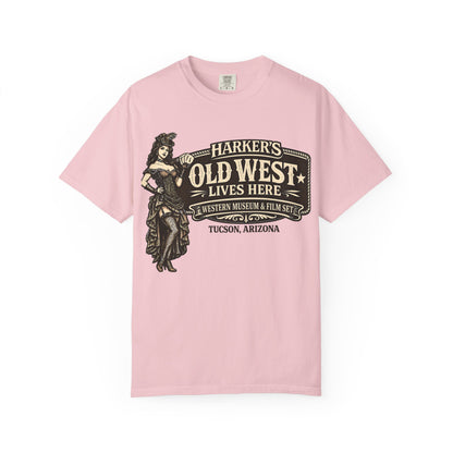 Harker's Old West Saloon T-Shirt —  Old West Lives Here” Vintage Tee