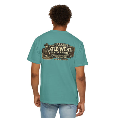 Harker's Gambler Unisex T-Shirt — “Harker’s Old West Lives Here” Vintage Western Tee