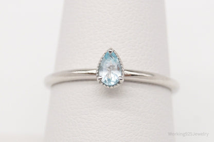 Vintage Blue Topaz Sterling Silver Ring - Size 8