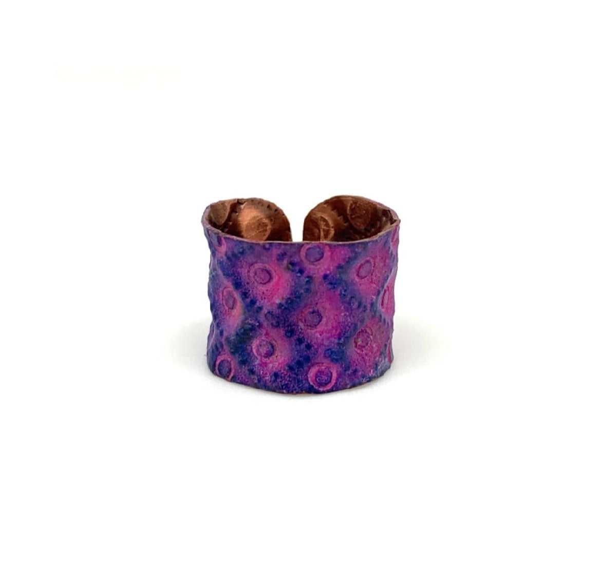 Purple Geo Copper Earrings and Ring Set