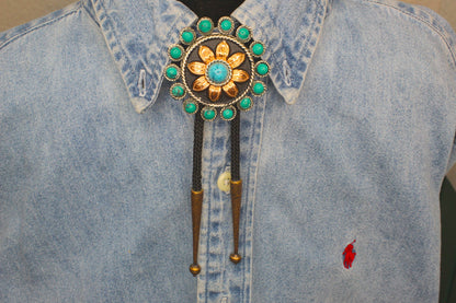 Turquoise Bloom Bolo Tie