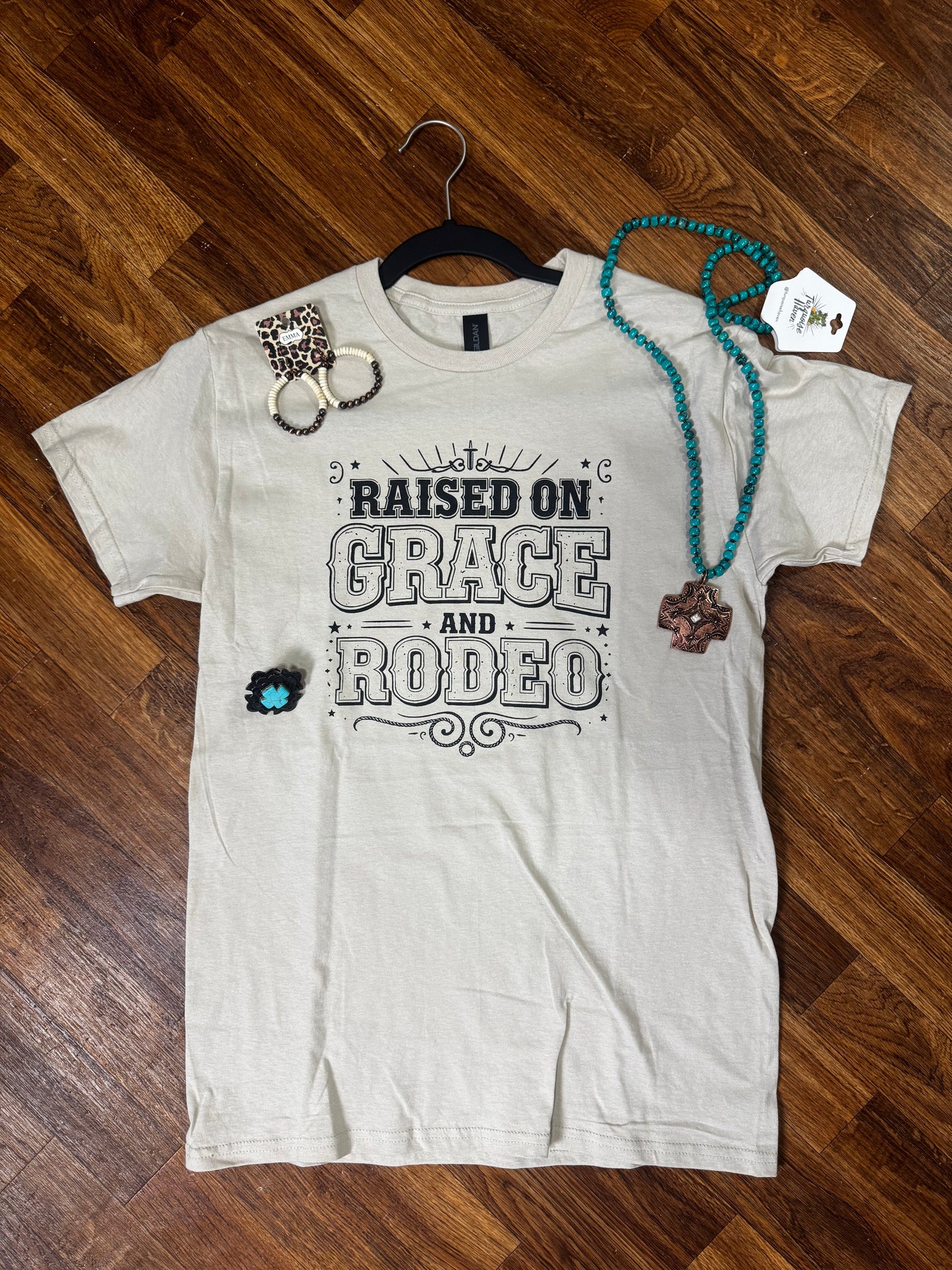 Raised on Grace and Rodeo Tee