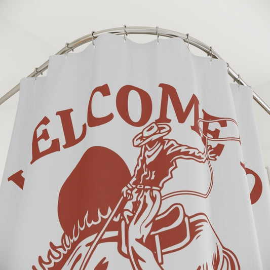 Rodeo Shower Curtain - "Welcome to the Wild West" Cowboy Bathroom Decor