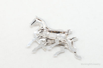 Vintage Designer Carl Art Horse Lover Sterling Silver Brooch Pin