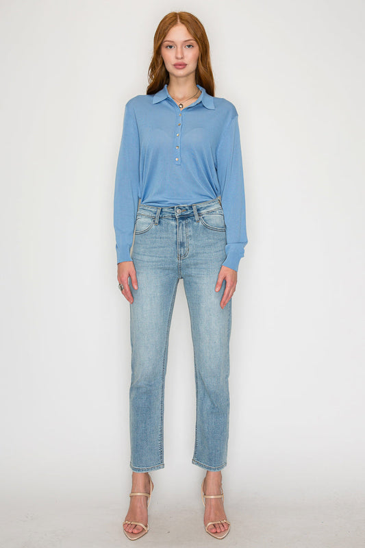 High Rise Straight Leg Jeans
