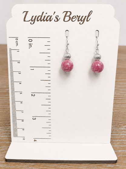 Pink Jade Glow Earrings